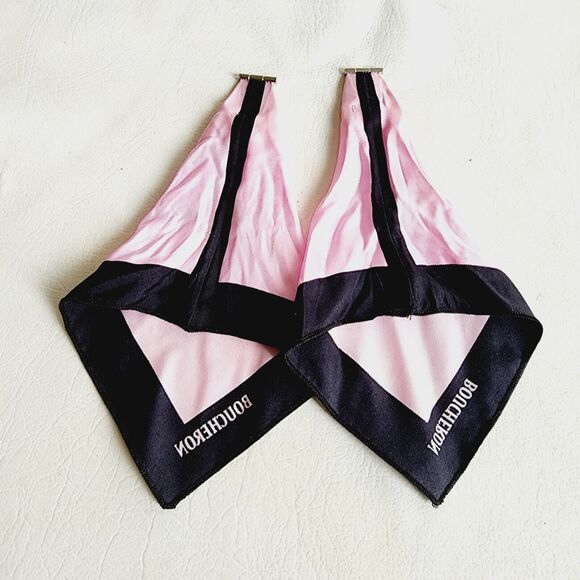 Boucheron Women's 100% Silk Pink/Black Watch Band Strap Made In France 9" - Picture 7 of 11